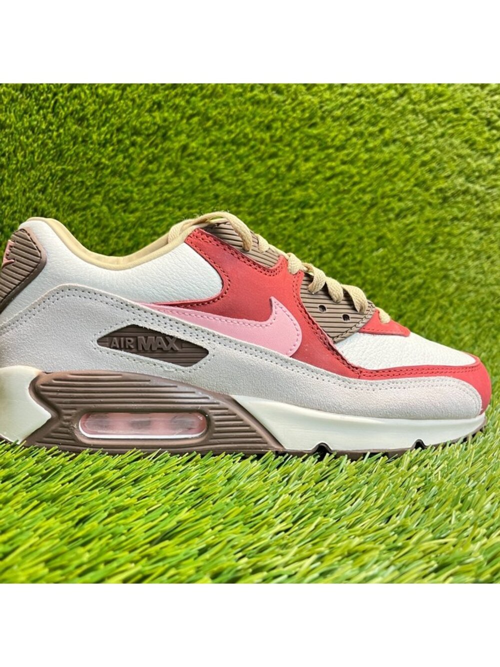 Nike Air Max 90 NRG Bacon Mens Size 7.5 White Red Pink Athletic Shoes‎ Sneakers